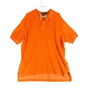 Polo Ralph‎ Lauren Men’s XXL Orange Polo Shirt 100% Cotton Thick Material Preppy